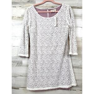 Sabine Womens M White Lace Purple Lined Boho Sheath Mini Dress Summer NWT